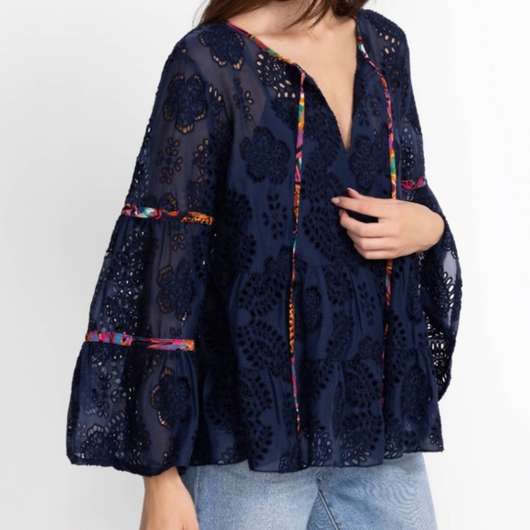 Johnny Was Tamera Eyelet Blouse - Picture 2 of 2